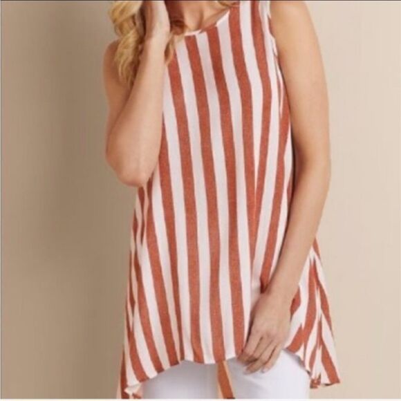 Soft Surroundings Cabana Striped Tunic Tank Sz S - Picture 1 of 9